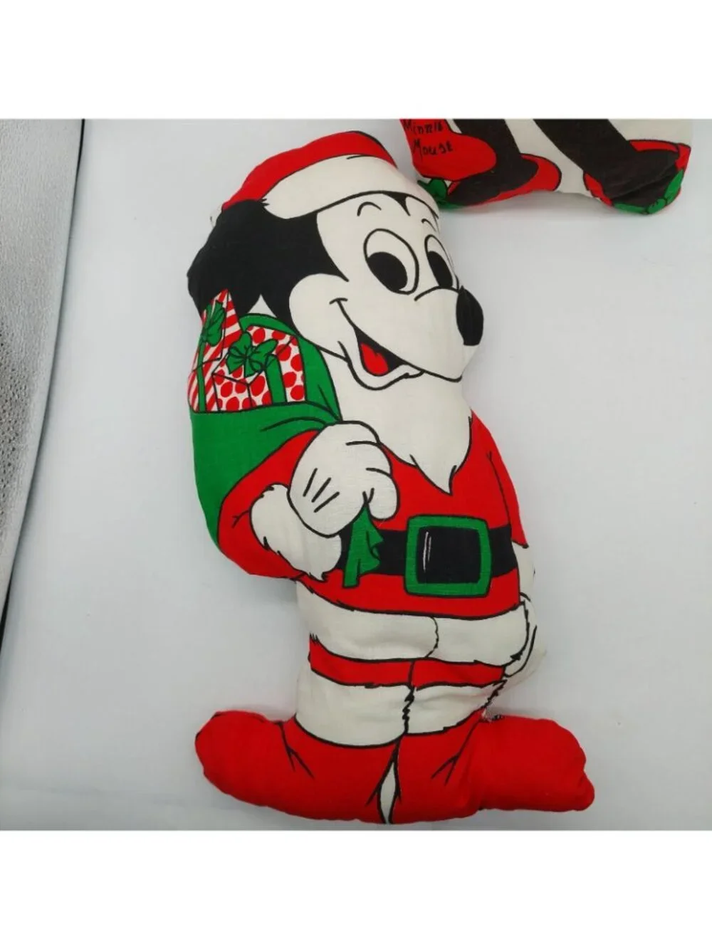 Mickey & Minnie Mouse Santa Claus Christmas Pillow Plush Set Of 2 Vintage Read